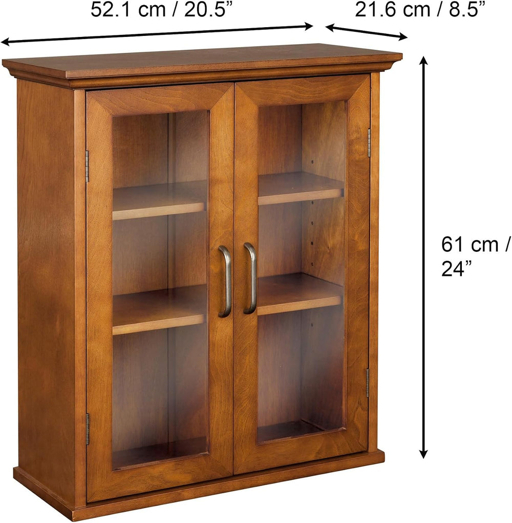 Teamson Home Avery Wooden Over The Toilet Bathroom Removable Wall Medicine Ca...
