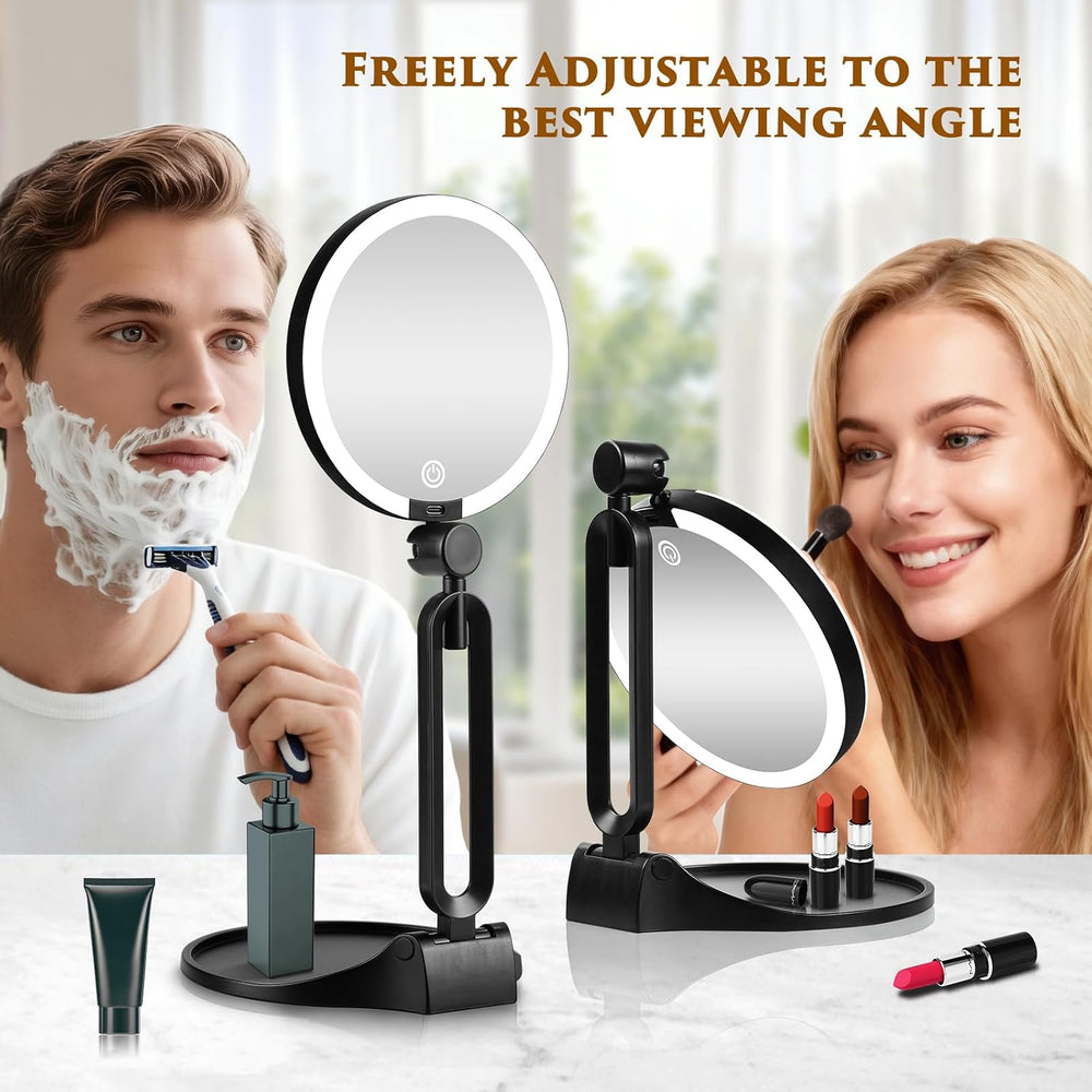 40X/1X Makeup Magnifying Mirror with Lights, 6inch Double-Sided LED Mirror