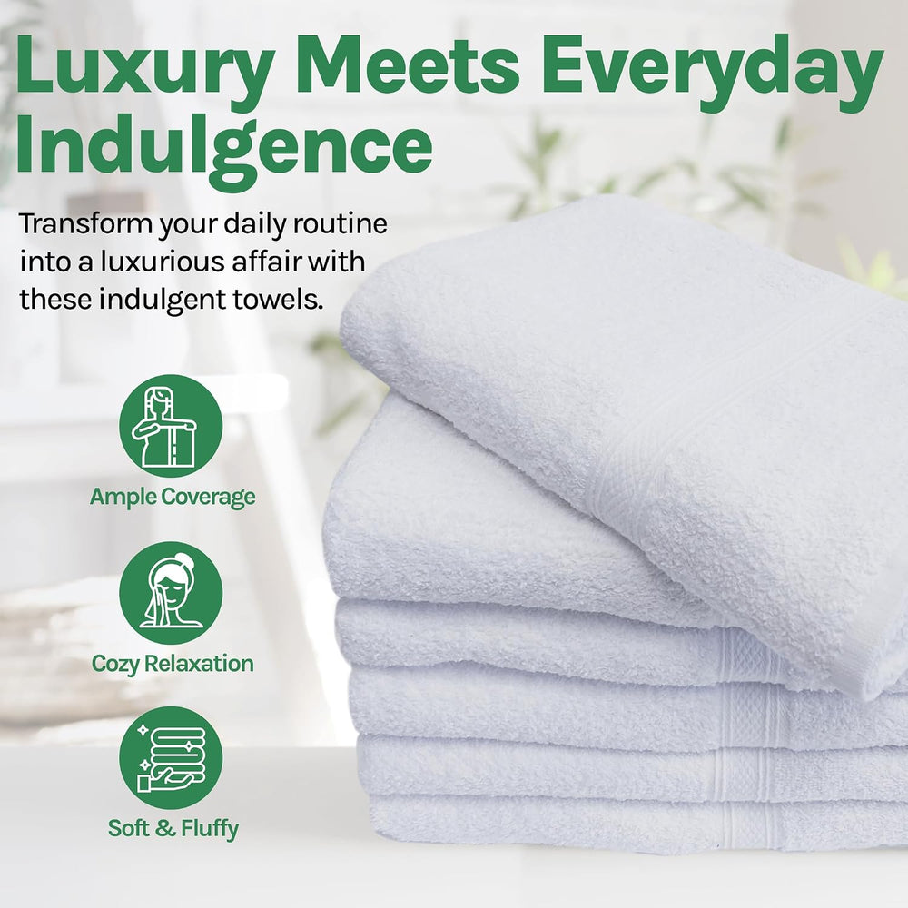 Towels N More 6 Pk 22X44 Gym Towels Hair Dry Small Bath Towel Lightweight