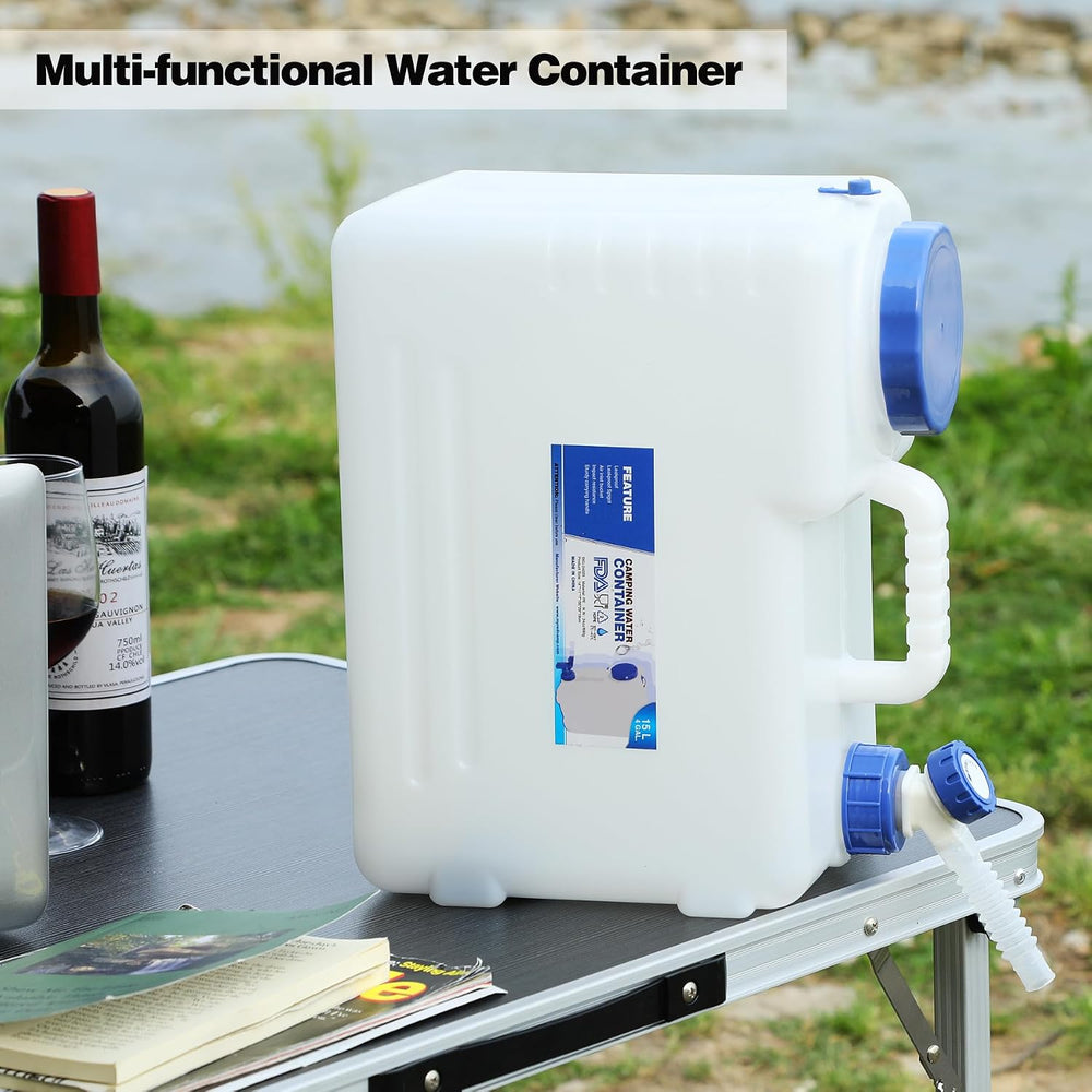 REDCAMP 4 Gallon/15L Portable Water Container with Spigot,Camping Water Jug,C...