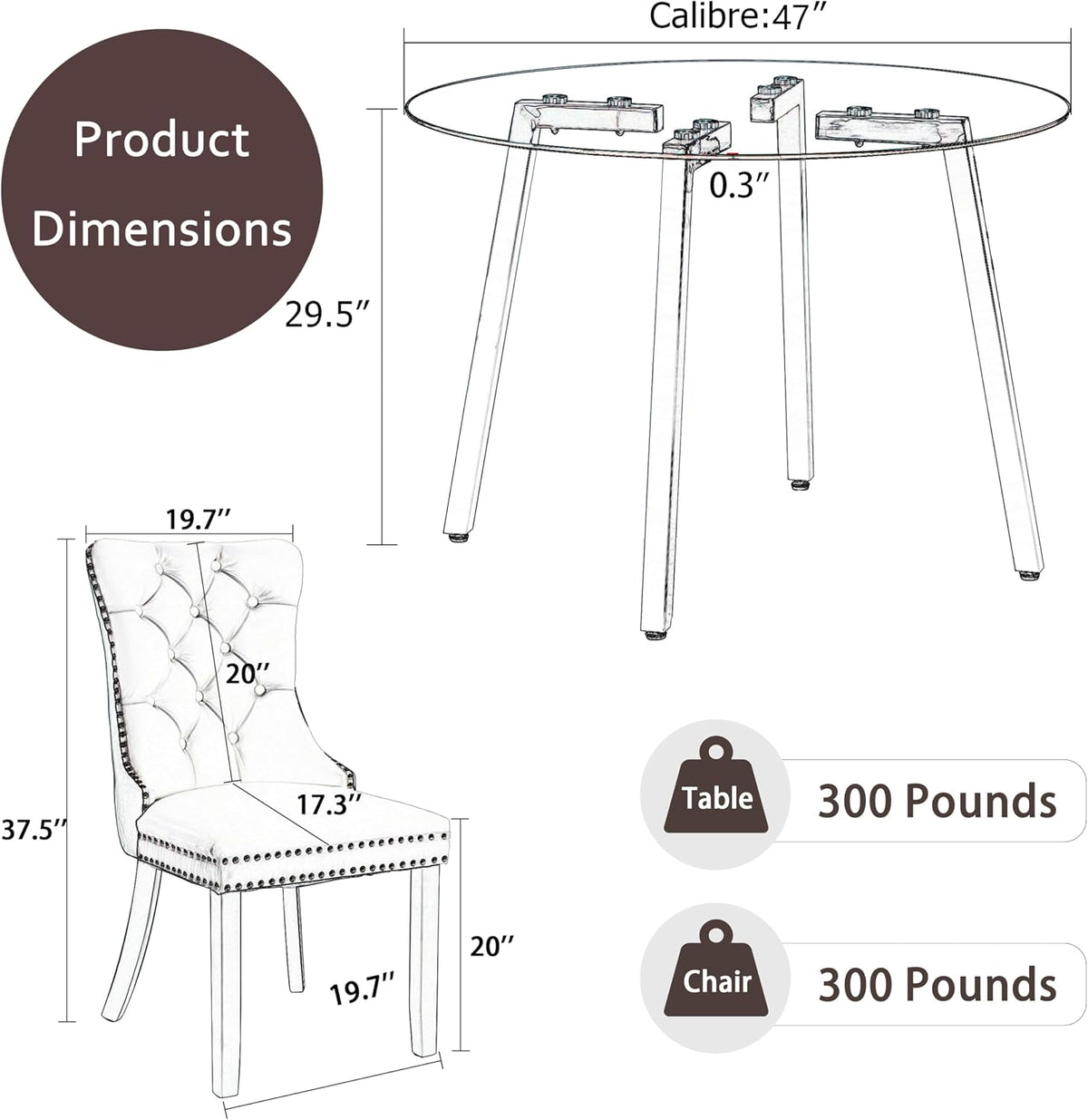 mid century modern glass round dining table set shown in use