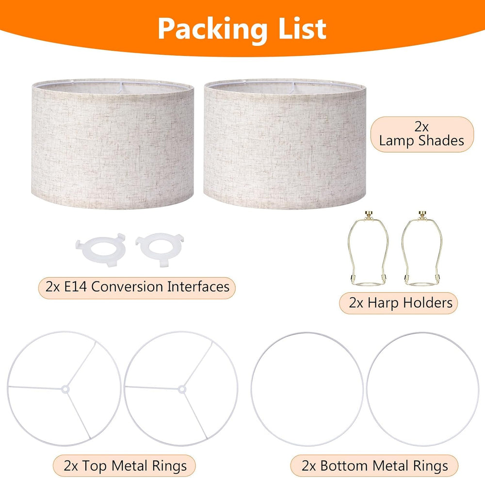 YISUN Drum Lamp Shades Set of 2, 11.8" Top x 11.8" Bottom x 7.9&quo...
