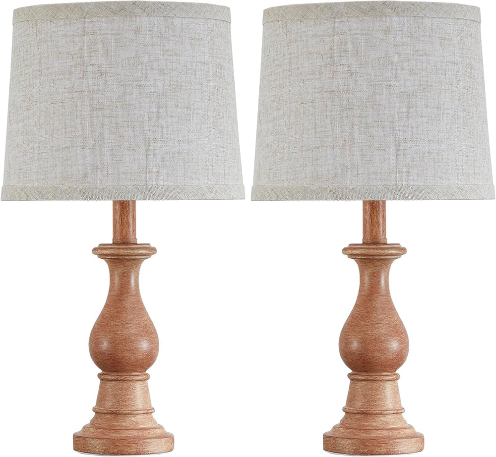Table Lamps Set of 2, 18.5" Vintage Bedside Lamps for Bedroom Living Room