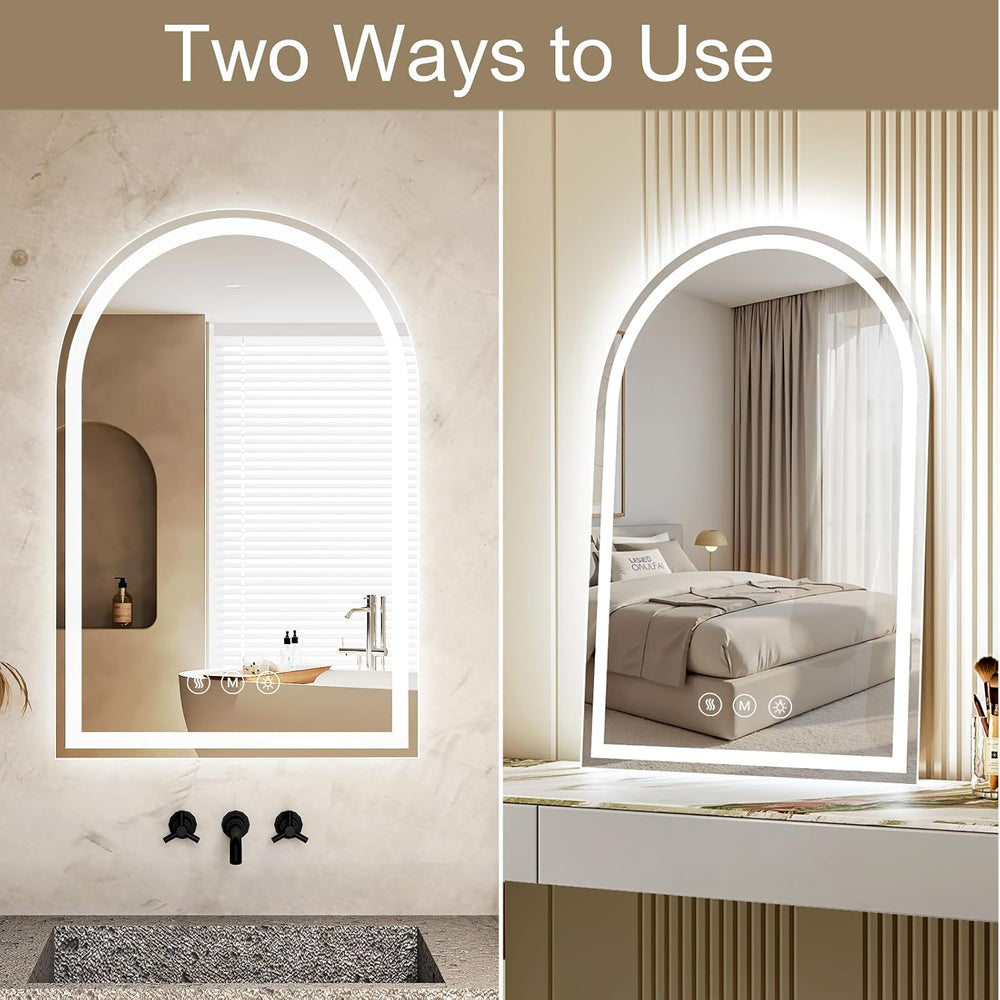 Arched LED Bathroom Mirrors with Lights 30"x40" Anti-Fog,LED Mirror...