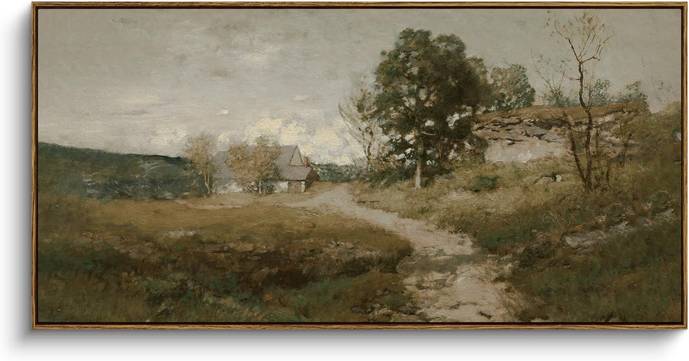 InSimSea Extra Large Framed Vintage Wall Art, Rustic Landscape,48x24in