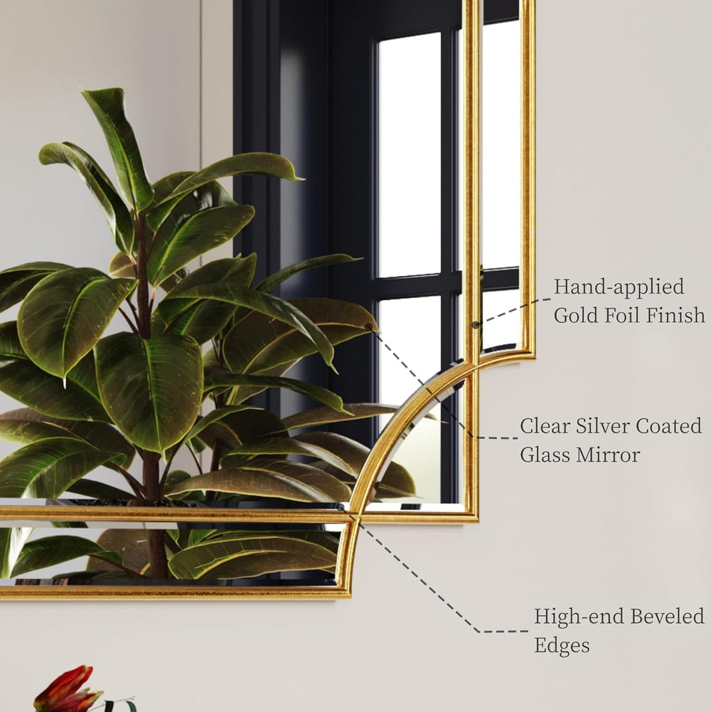 Kelly Miller 30"x70" Gold Foil Scalloped Edge Decorative Full Lengt...