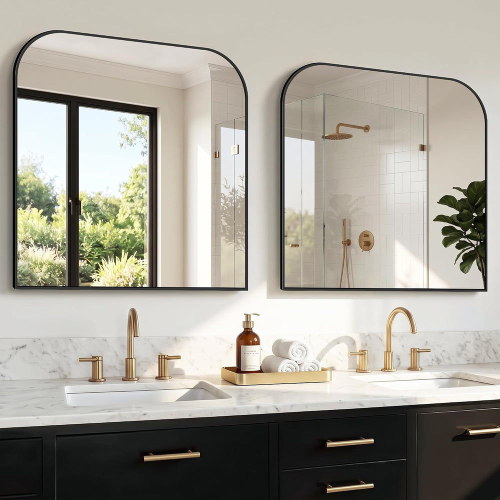 Bathroom Mirrors for Over Sink, 2 Pack 30”x30” Black Vanity Mirror