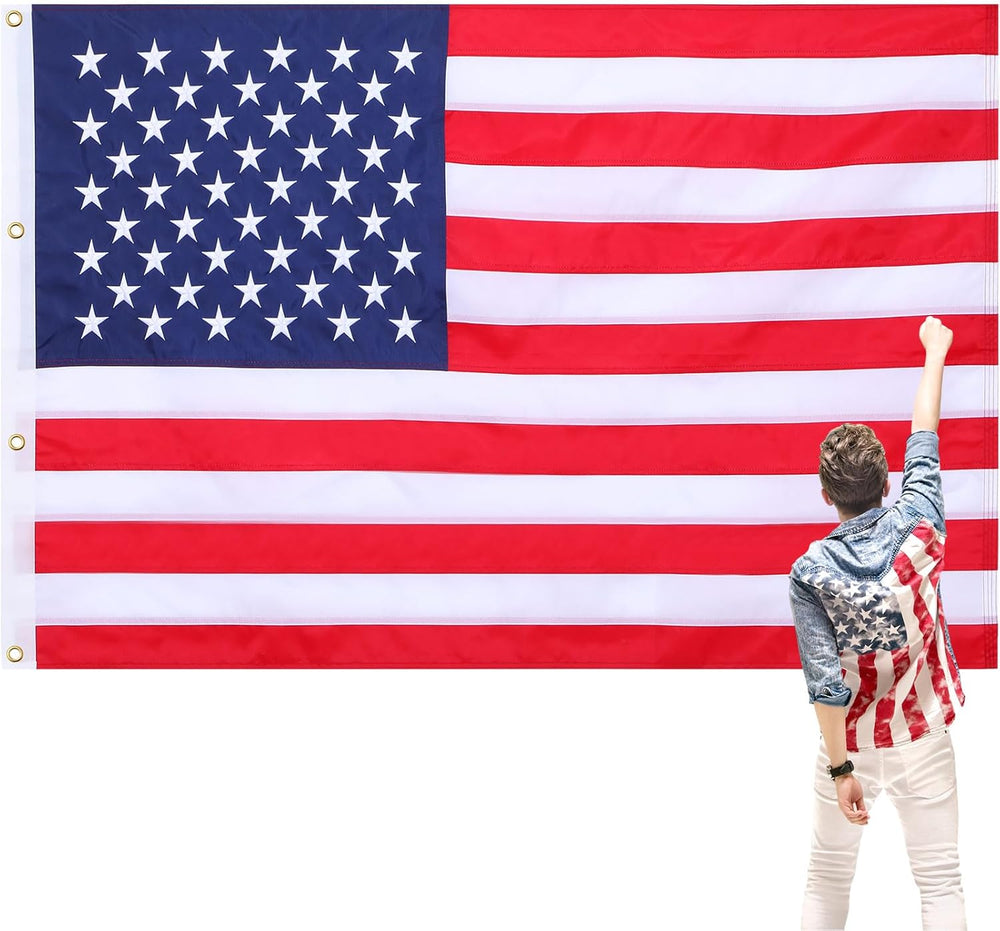 Tradder 10 x 15 ft Large American Flag Outsides Heavy Duty