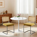 24" Small Round Kitchen Table Set for 2 with Velvet Upholstered Chairs