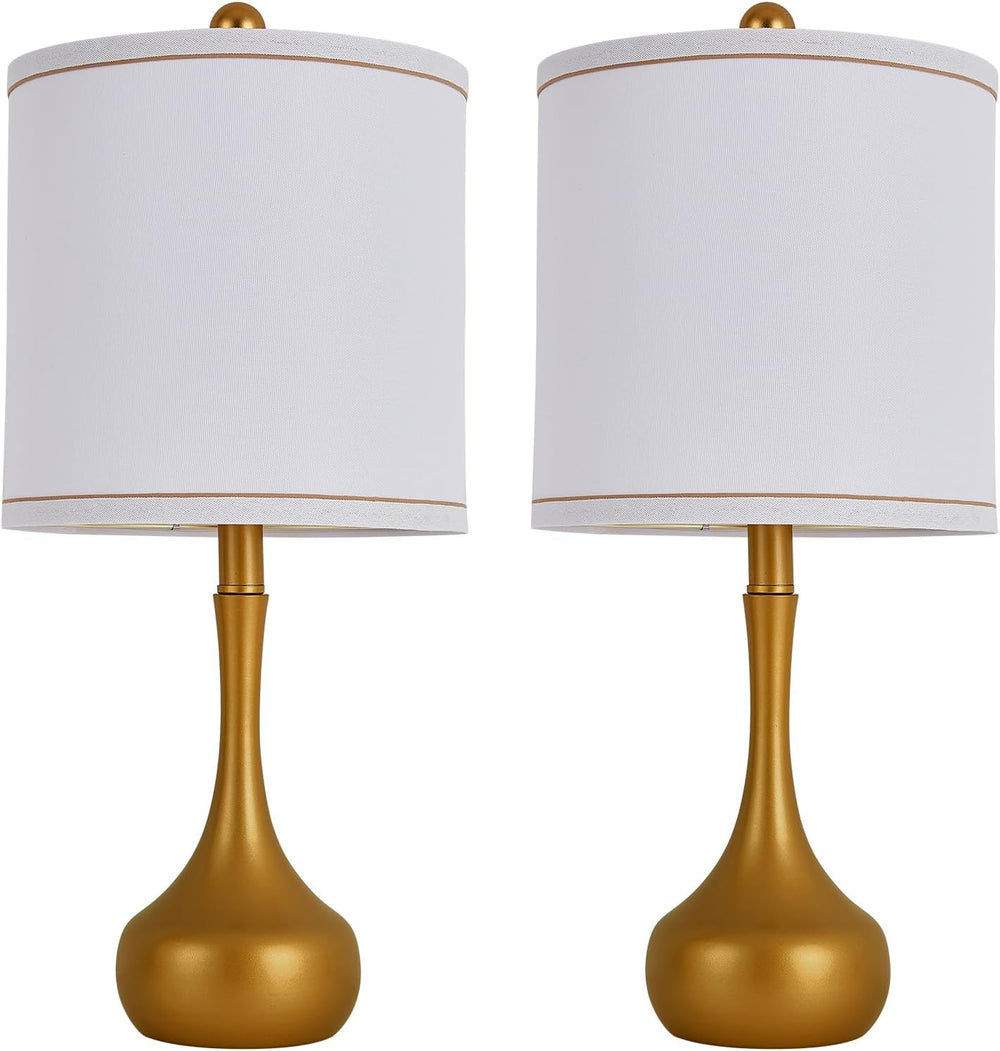23" Farmhouse Table Lamp Set of 2 for Living Room Bedroom,Golden