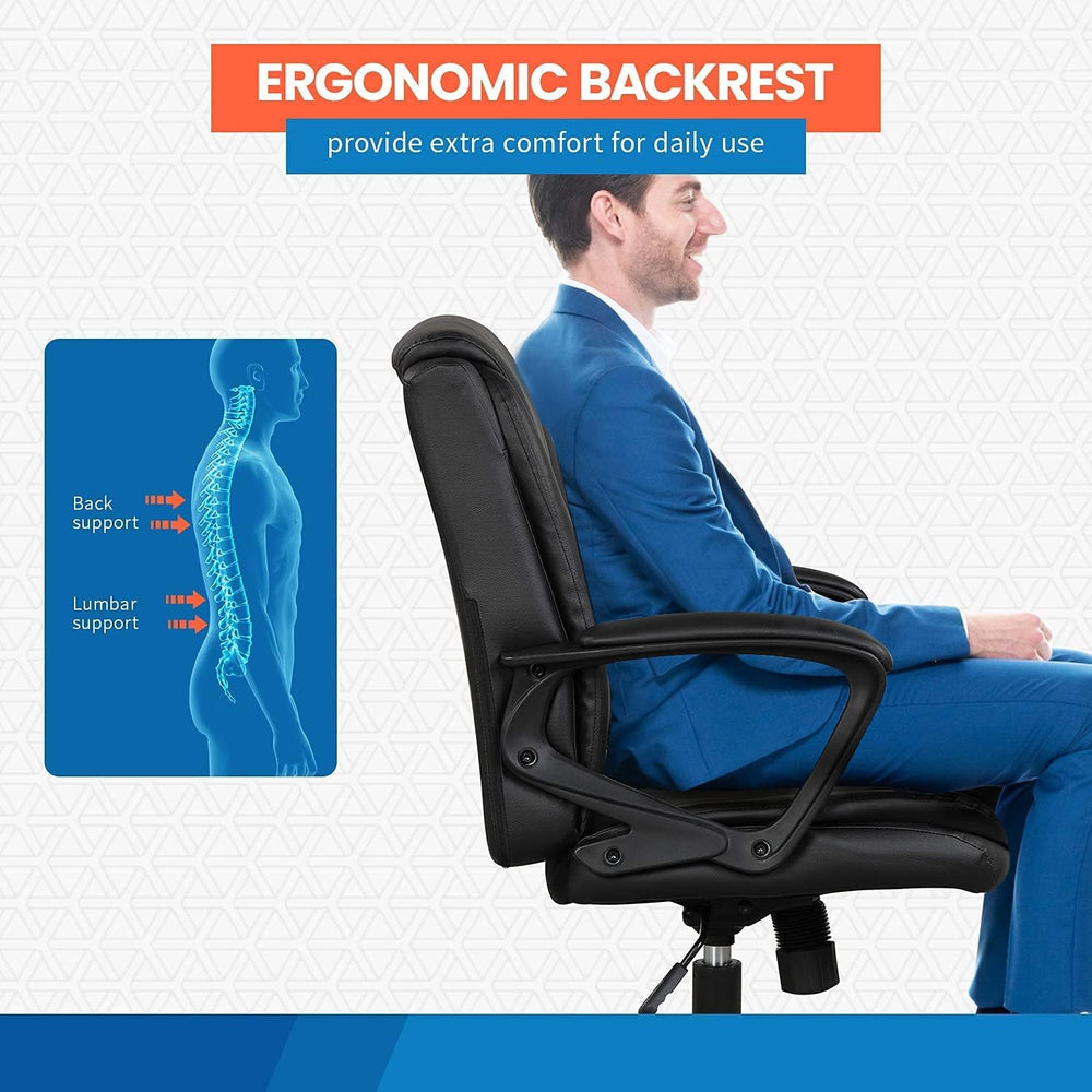 Home Office Chair Ergonomic Office Chair Desk Chair PU Leather Task Chair Exe...