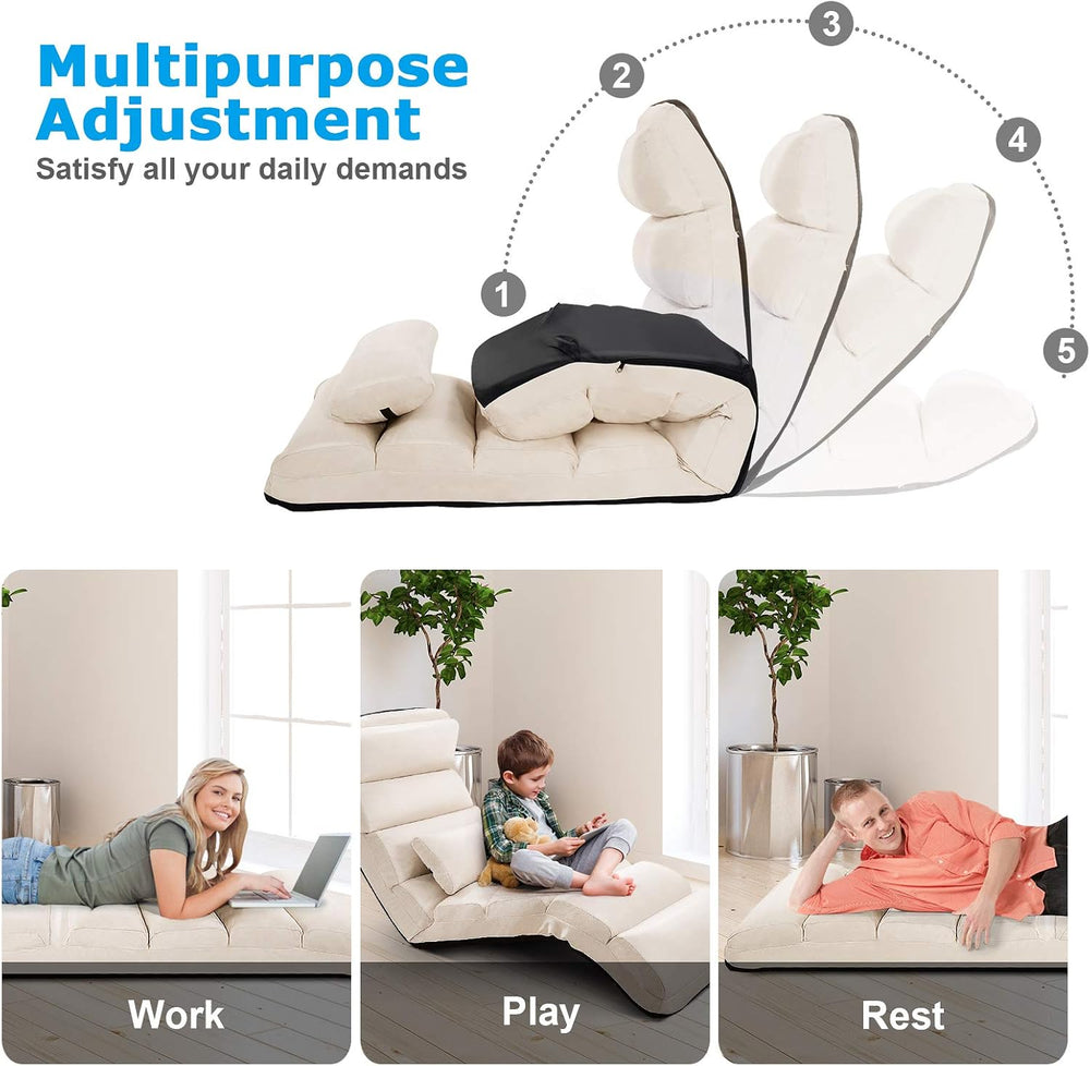 Moccha Floor Chairs for Adults, Floor Lounger with Adjustable Backrest