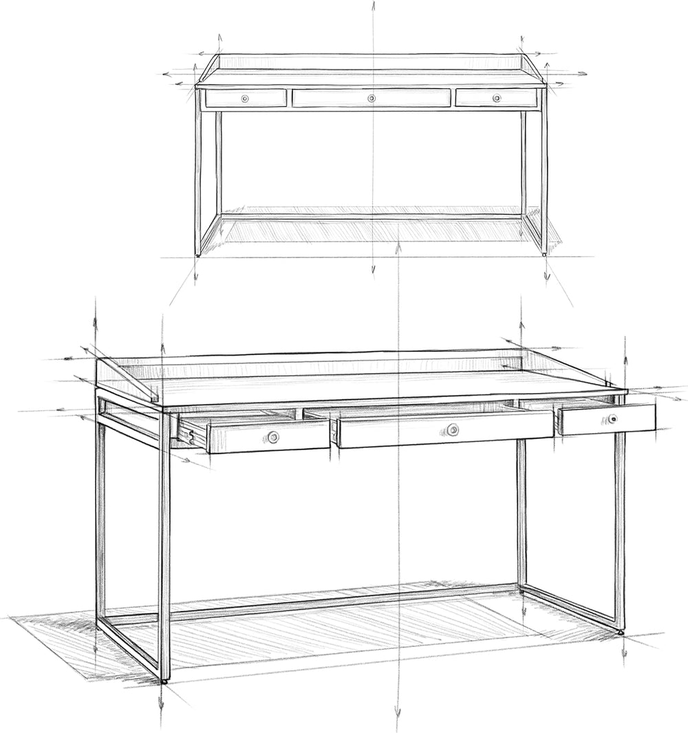 SIMPLIHOME Ralston 60" Wide Solid Acacia Wood Writing Desk in Golden Wheat