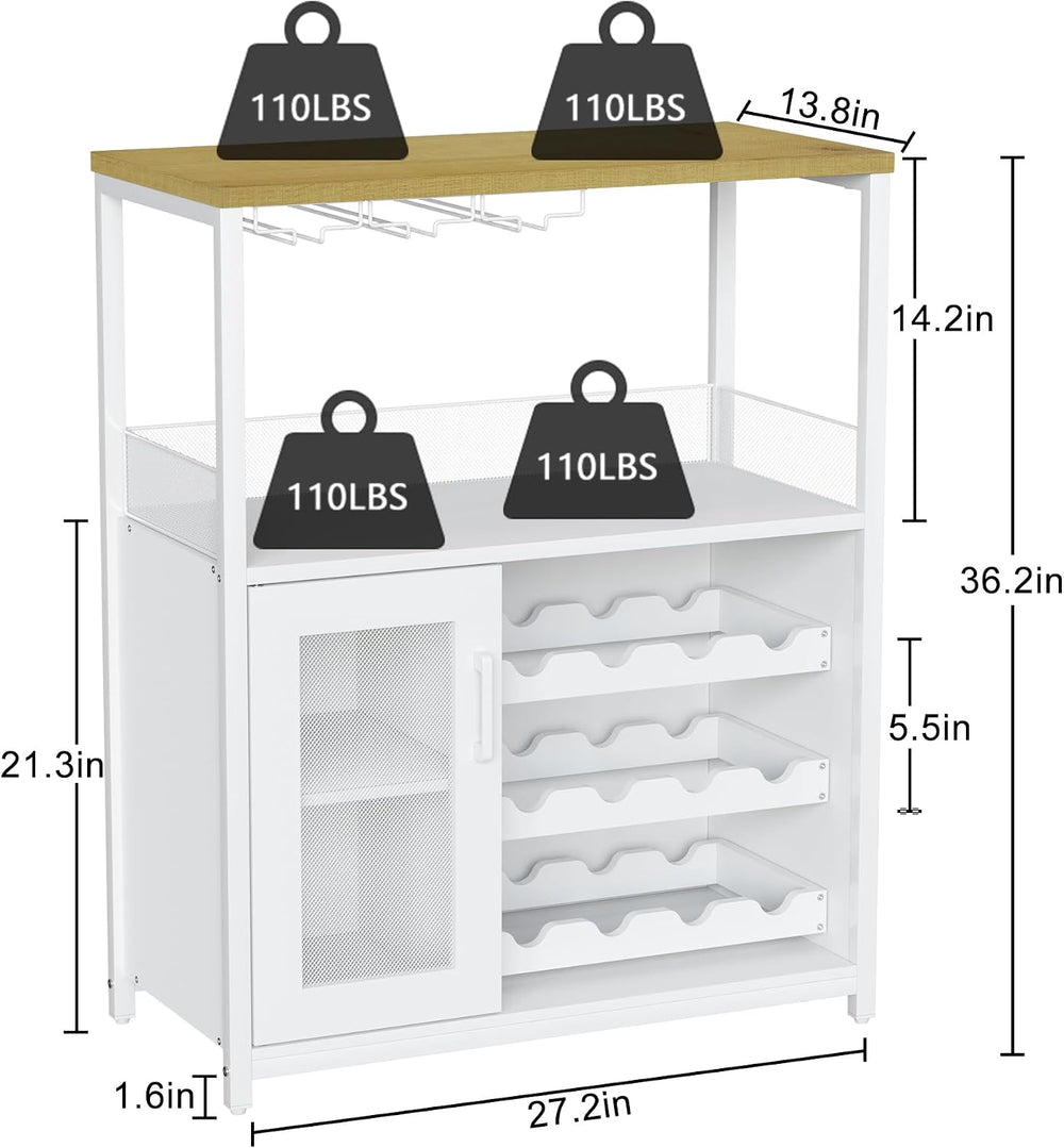 GAOMON Wine Bar Cabinet with Detachable Wine Rack, Bar Cabinet with Storage S...