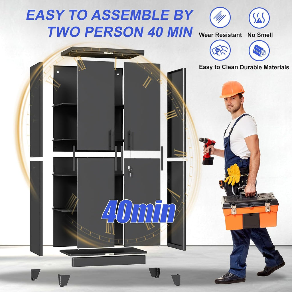 gaious 71" tall metal pantry storage cabinet with, package contents