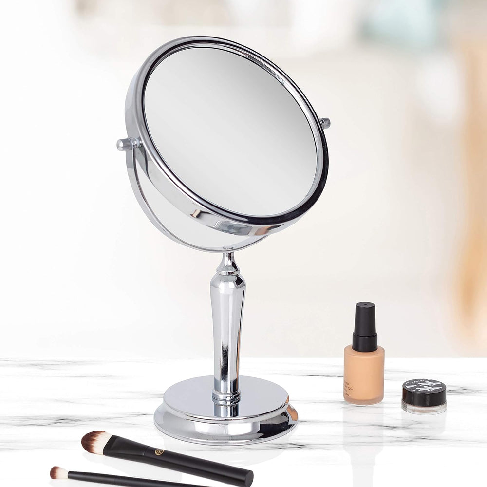 Zadro Anaheim 8.75” Round Non-Lighted Makeup Mirror 5X 1X Magnifying Makeup M...