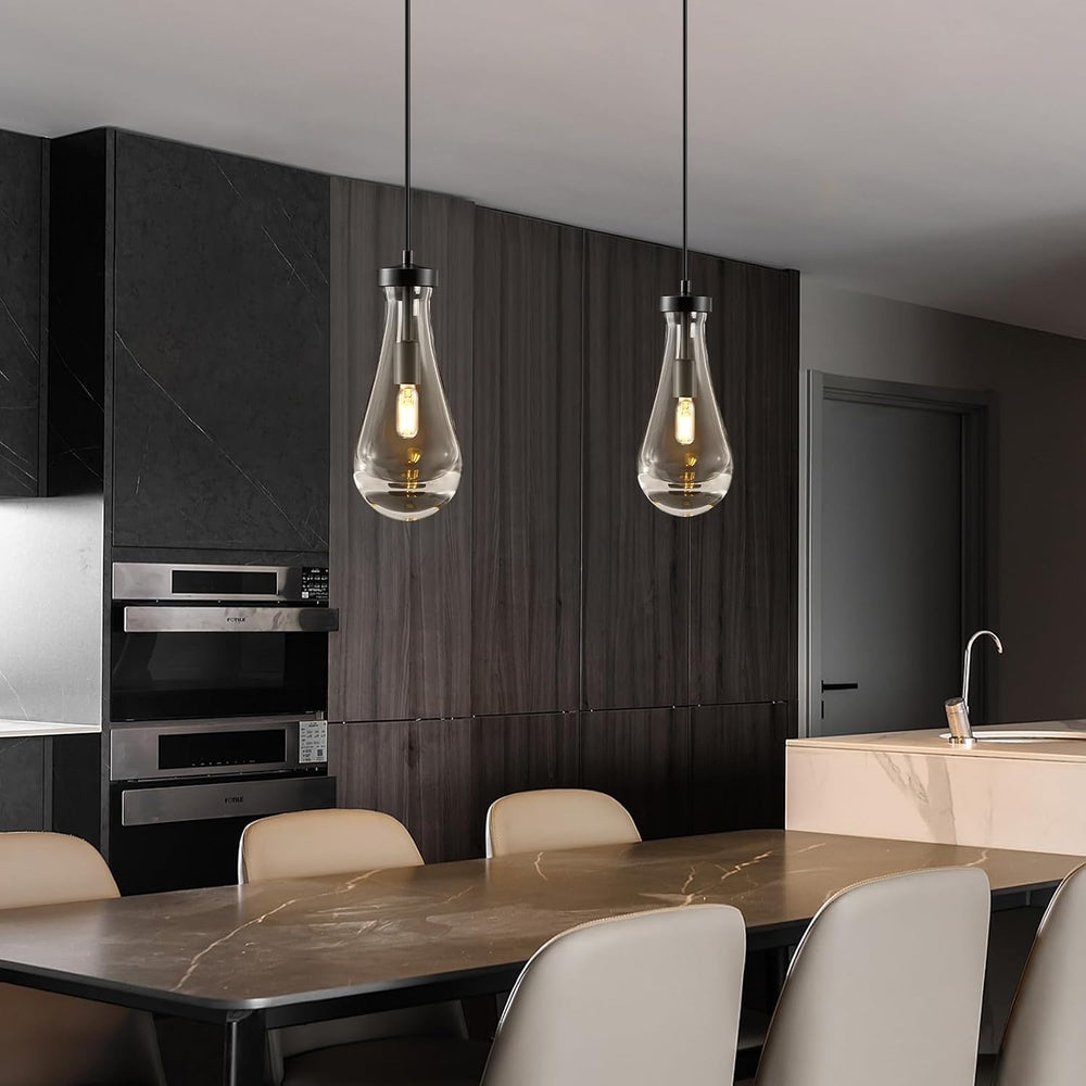 Set of 2 Raindrop Pendant Lights,Tear Drop Ceiling Pendants Light