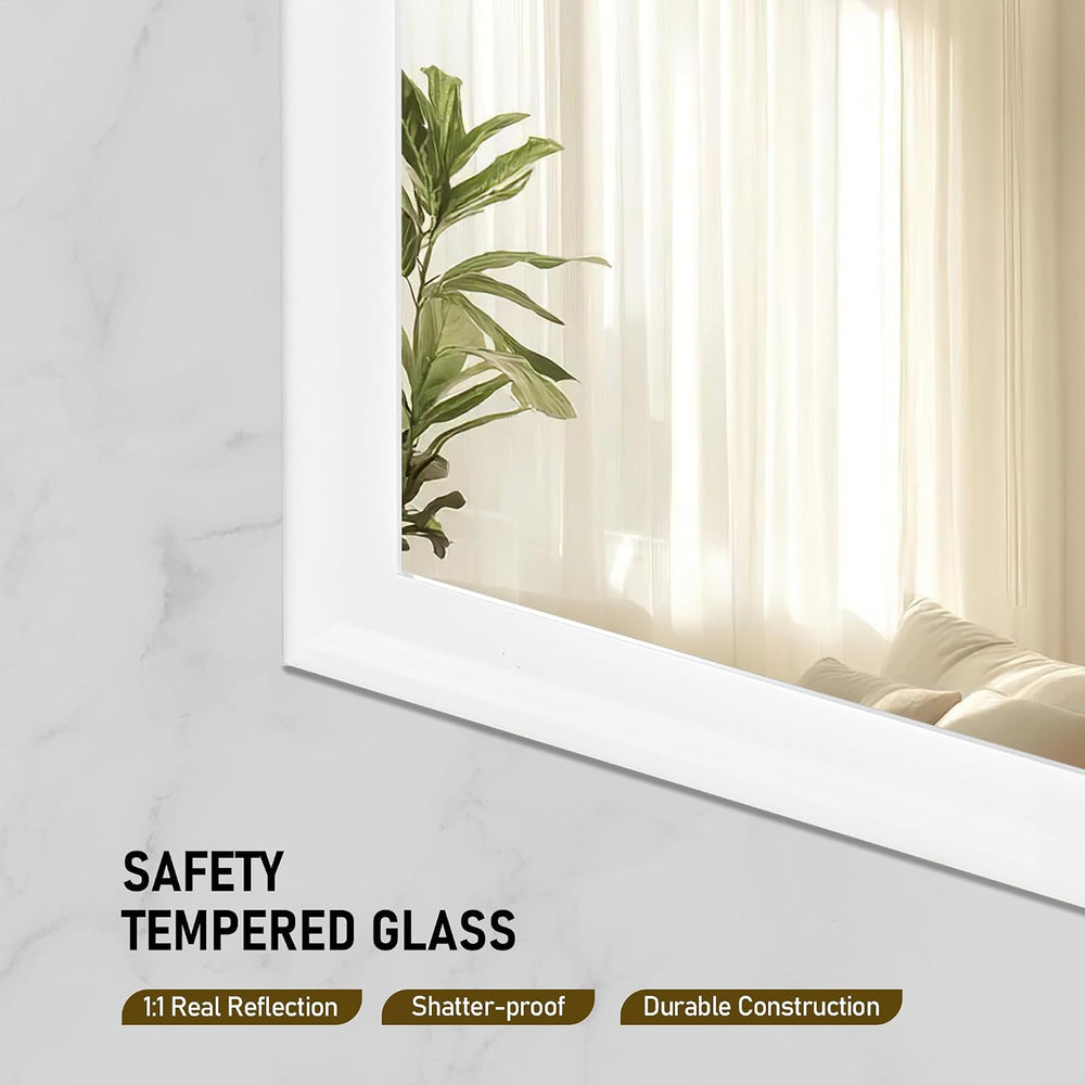 White Wall Mirror for Bathroom,Rectangle Large 30 x 40 inch Vanity Mirrors
