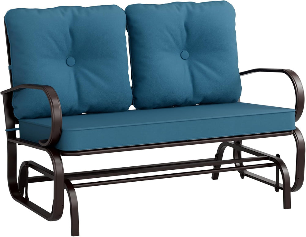Crownland Outdoor Patio Glider Chair, Rocking Glider Bench for 2 Person, Porc...