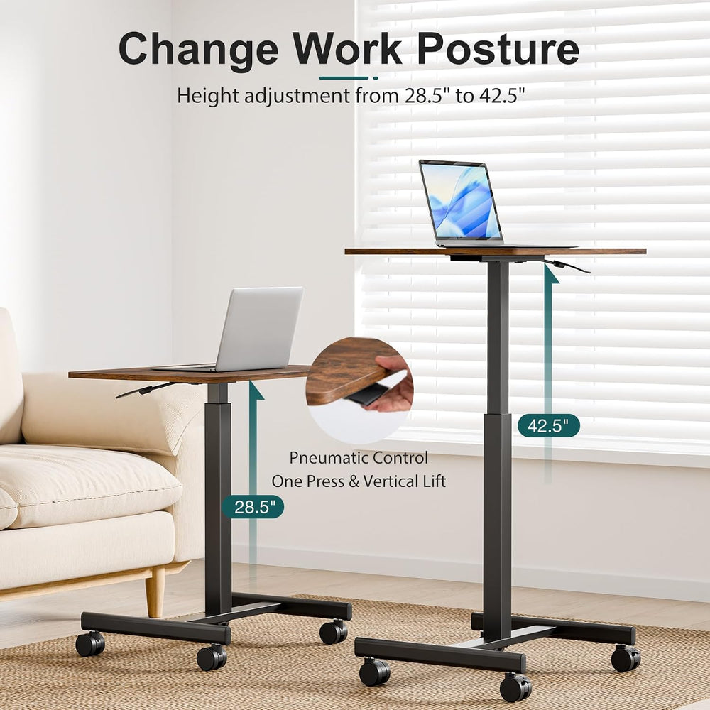 Mobile Rolling Desk, Small Standing Desk with Wheels
