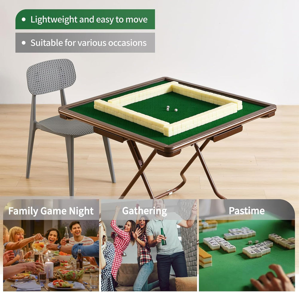 4 Player Card Mahjong Table, Portable Folding Table