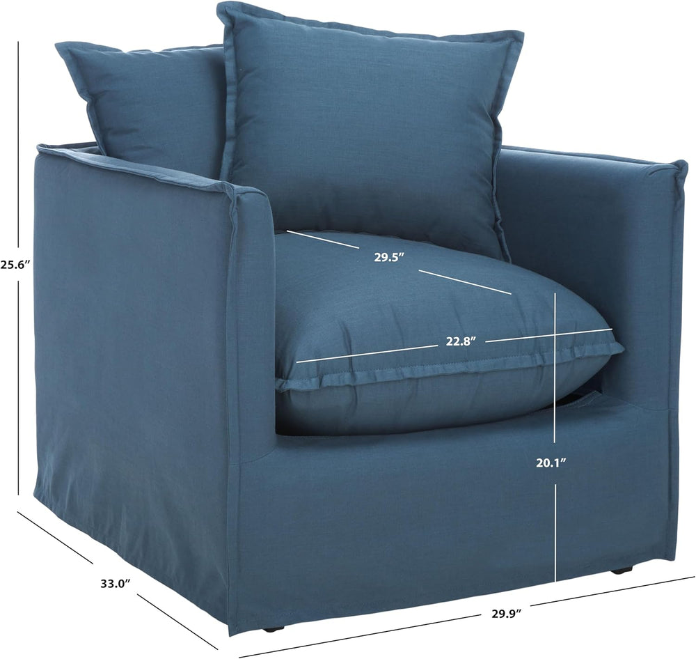 Safavieh Mercer Collection Joey Arm Chair, Blue