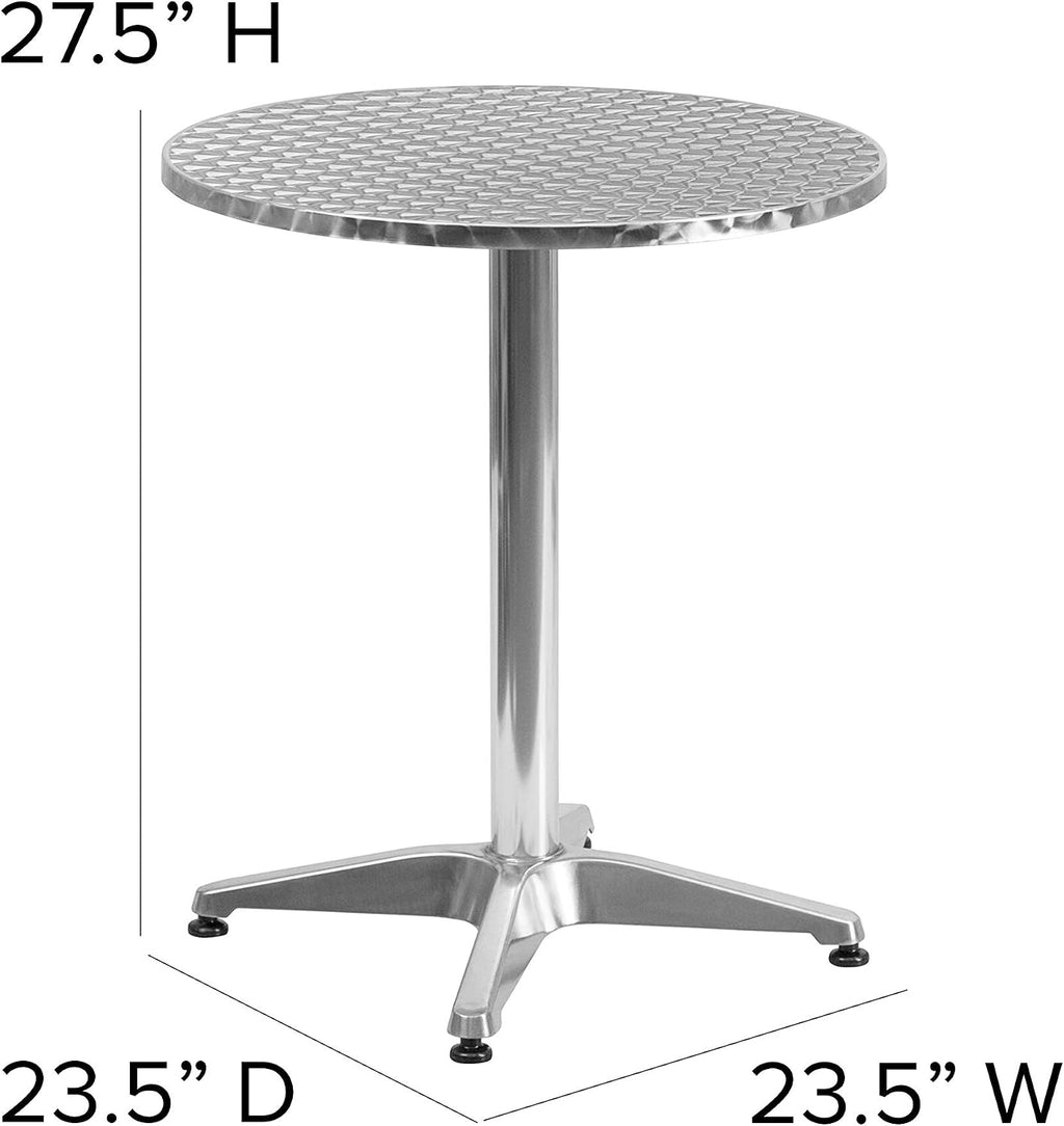 Flash Furniture 23.5 in Aluminum Indoor/Outdoor Round Table with Base