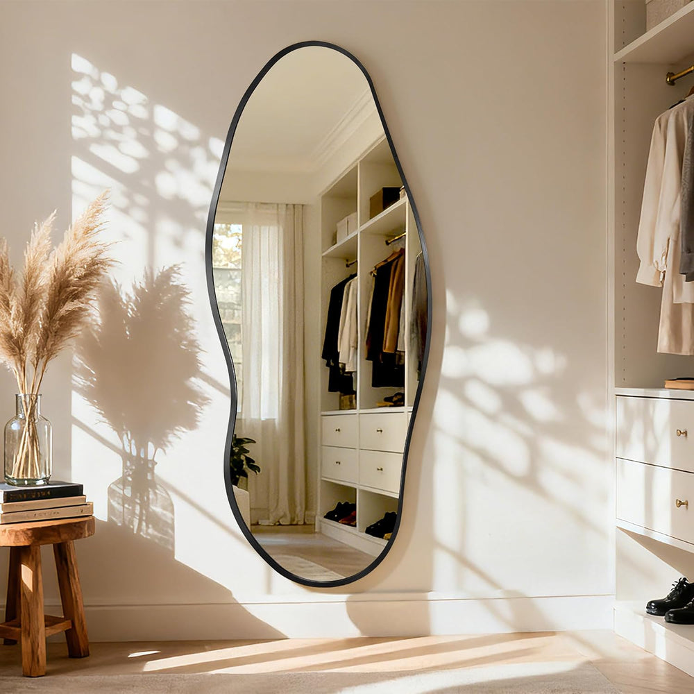 Irregular Full Length Mirror-Black Mirrors for Wall Home Decor 55"x 23&q...