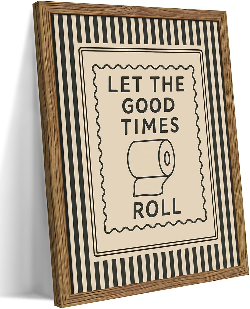 Framed Funny Bathroom Wall Art, Let The Good Times Roll Canvas Wall Decor Pai...