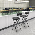 2 PCS Folding Bar Stool with Back, Tall Foldable Stool, Portable Stools Counter Height Foldable Stools Chairs Collapsible Stool for Kitchen Bar Shop Cafe ﻿ (Black)
