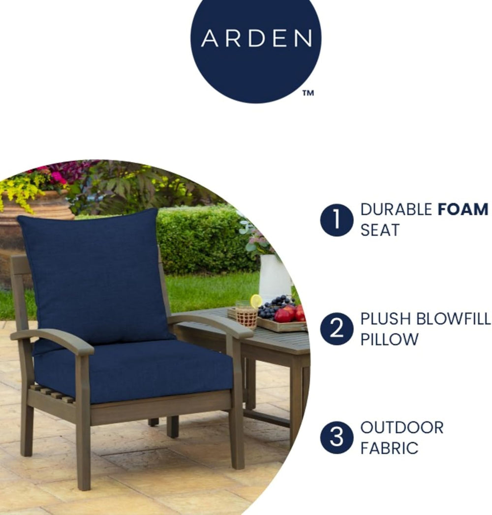 Arden Outdoor Deep Seat Cushion Set, Foam, 4-Pack, 22x24, Clark Blue