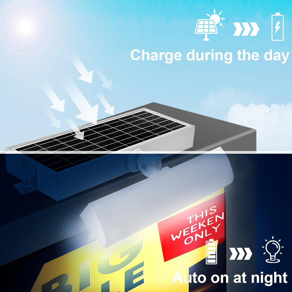 Solar Sign Lights Outdoor, 210led 3699 Lumen Solar Sign Light, 8000mAh Billbo...