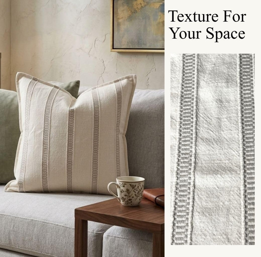 SanVia Designer Cotton Throw Pillow Covers 20x20 for Nooks, Beds & Sofas