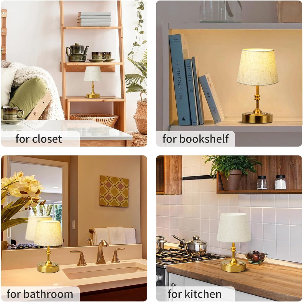 ONEWISH Small Cordless Lamp, Battery Operated Table lamp Dimmable, 4000mAh Re...