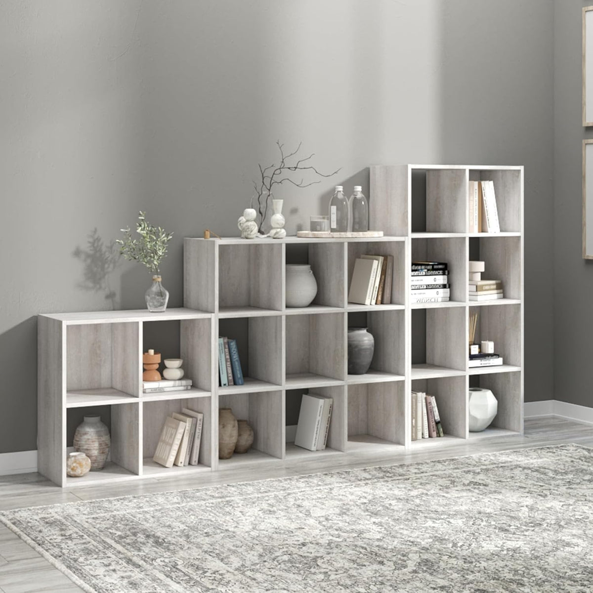 Signature Design by Ashley Paxberry Coastal 4 Cube Storage Organizer or Bookcase, Whitewash