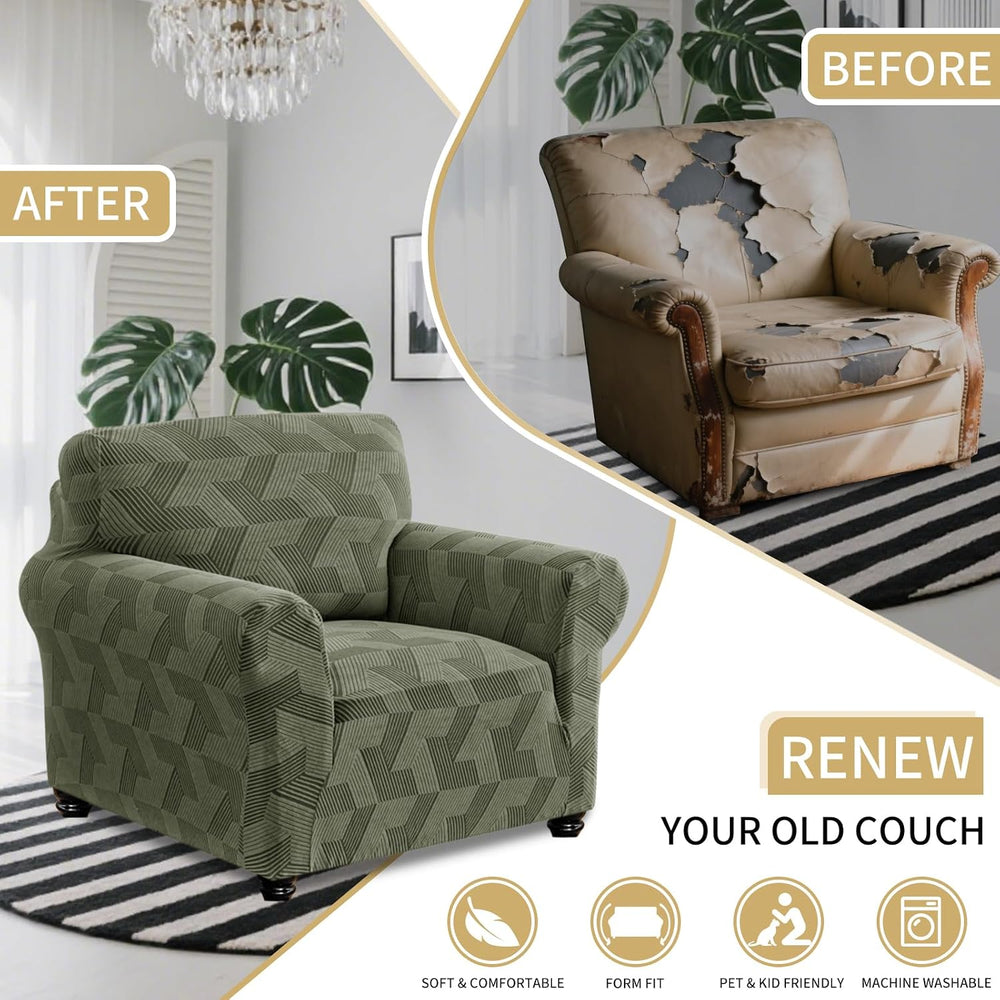 JIVINER Stretch Chair Covers, 1 Piece Couch Covers for Living Room, Non Slip ...