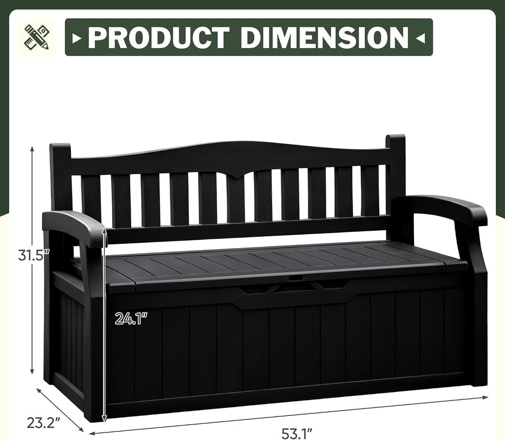 Flamaker 80 Gallon Storage Bench, Deck Box with Seat Waterproof All-Weather
