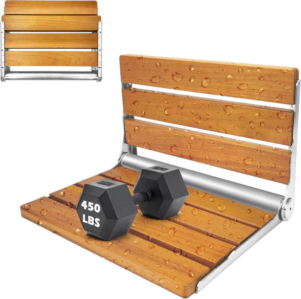 Folding Shower Seat Teak, Folding Shower Seat Wall Mounted, Foldable Shower C...