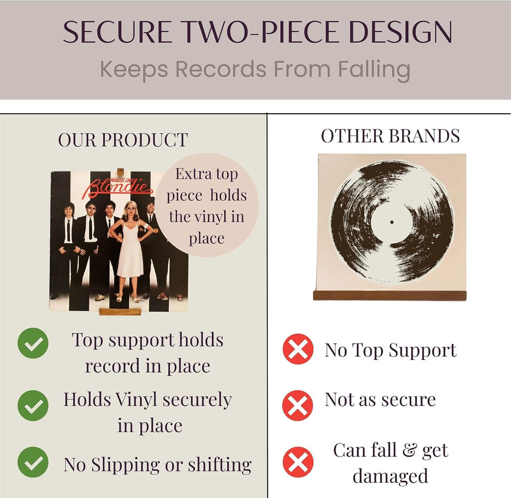 Vinyl Record Wall Mount – Pack of 6 Floating LP Album Display Holders | Pine ...