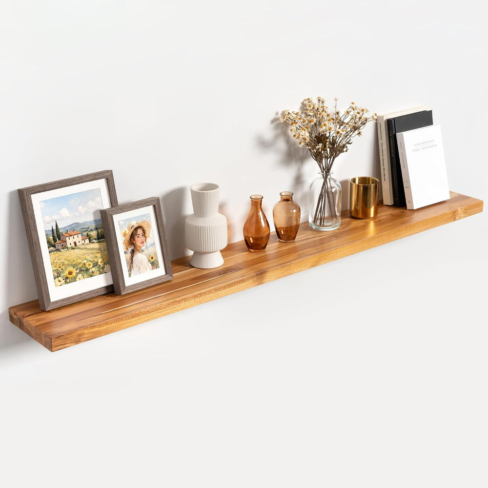 55Inch Floating Shelf, Solid Teak Wood Wall Shelf