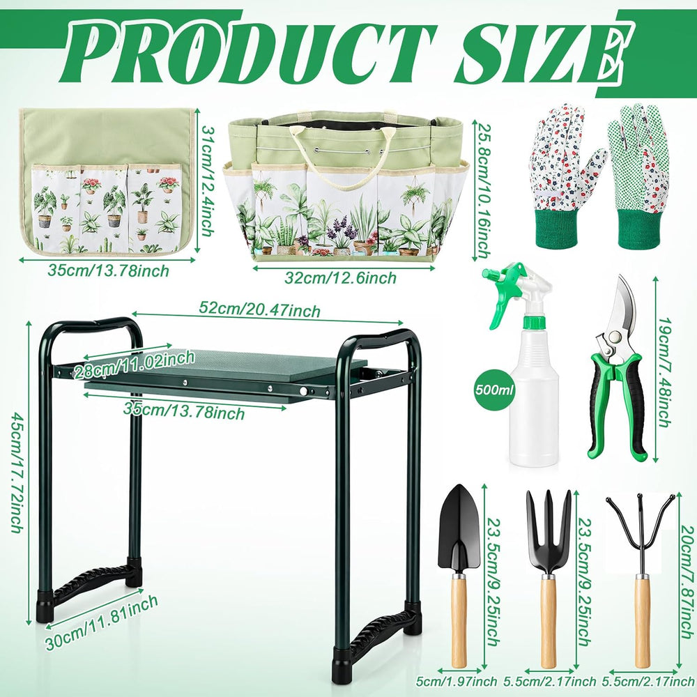 Sintuff 9 Pcs Garden Kneeler and Seat with Gardening Tools and Pouch Heavy Du...