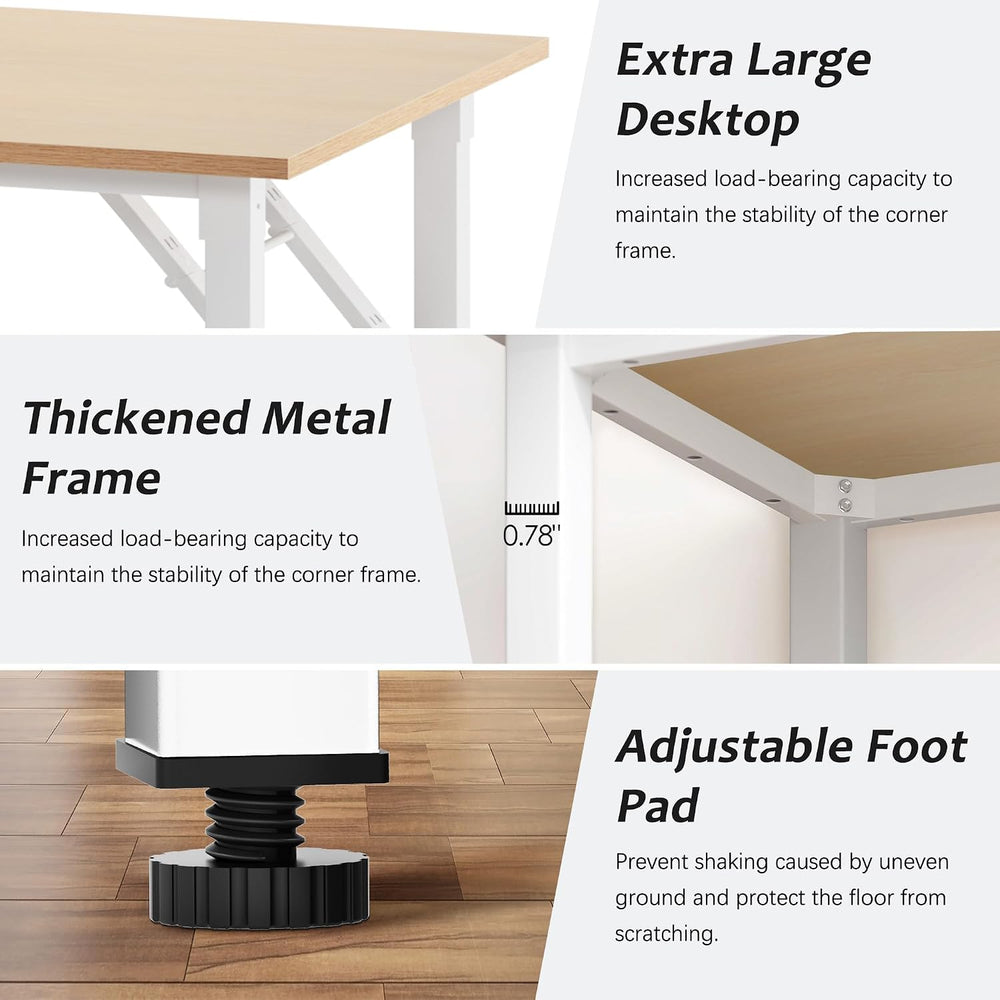 Need Office Computer Desk 39.3 Inch Sturdy Folding Laptop Table Pink Oak