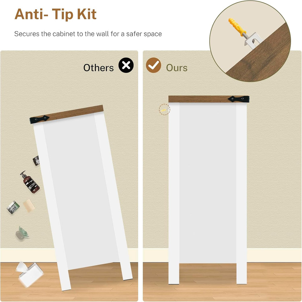 TEENFON 47.2" Dresser for Bedroom, White 6 Drawer Dresser with Metal Han...