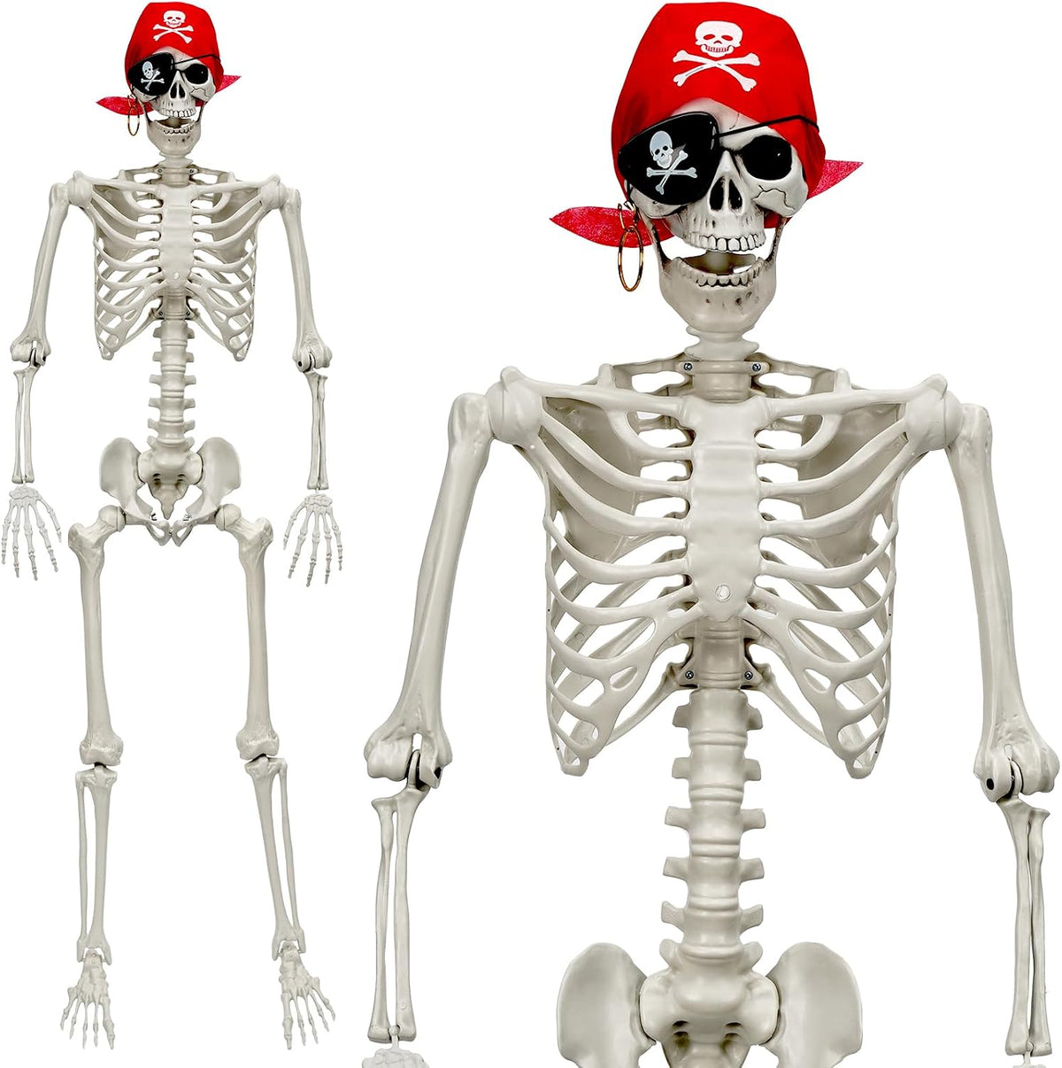 MyoGrip 5.5 FT Skeleton Halloween Decorations, Posable Full Body Life-Size Skeleton Prop with Movable Joints for Halloween Decorations Haunted House Outdoor Yard Prop