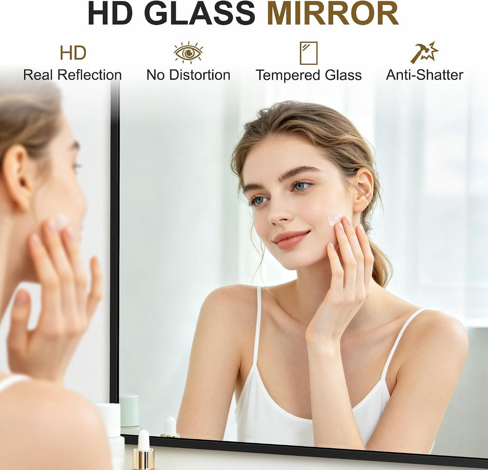 Bathroom Vanity Mirrors for Over Sink, 2 Pack 30"x30" Black Mirrors
