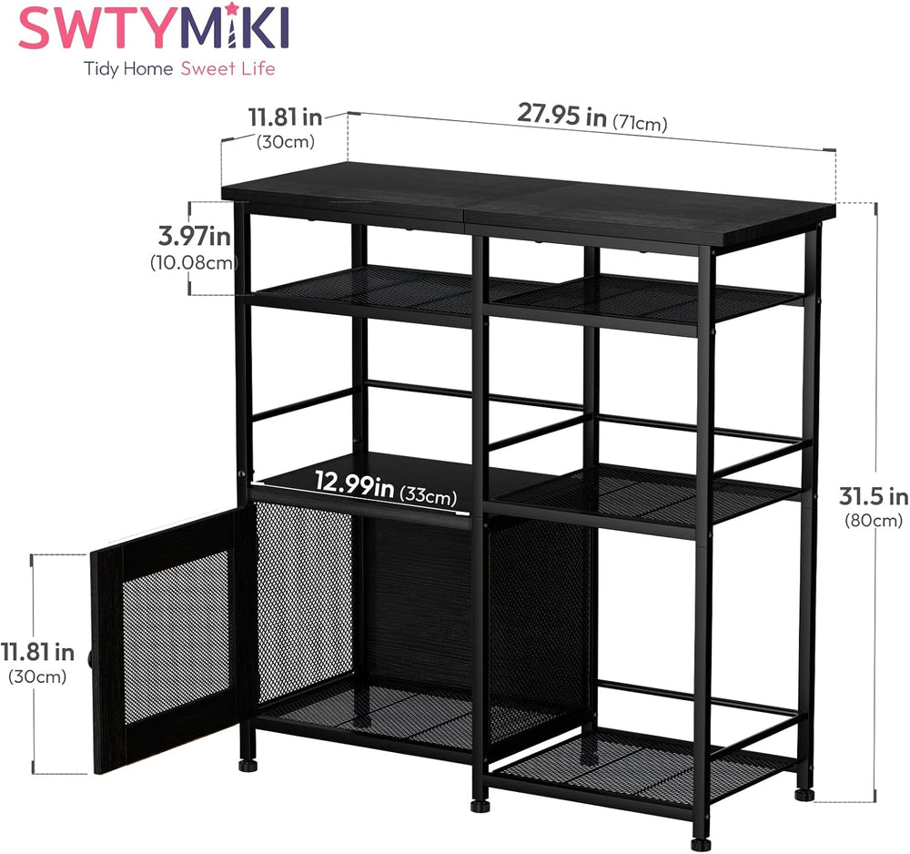 SWTYMIKI Coffee Bar Cabinet Station - Farmhouse Small Coffee Stand Station wi...