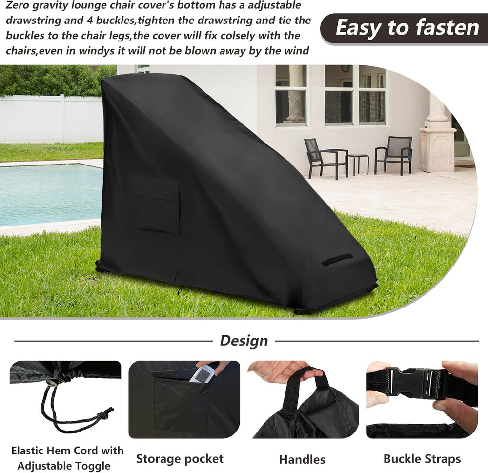 Zero Gravity Chair Cover,Outdoor Heavy Duty 600D Waterproof Folding Lounge Ar...