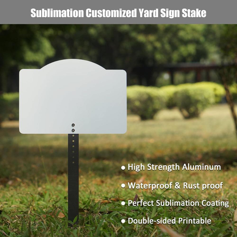 5pcs 10inch Sublimation Yard Sign Blank with Stake Rectangle Arch