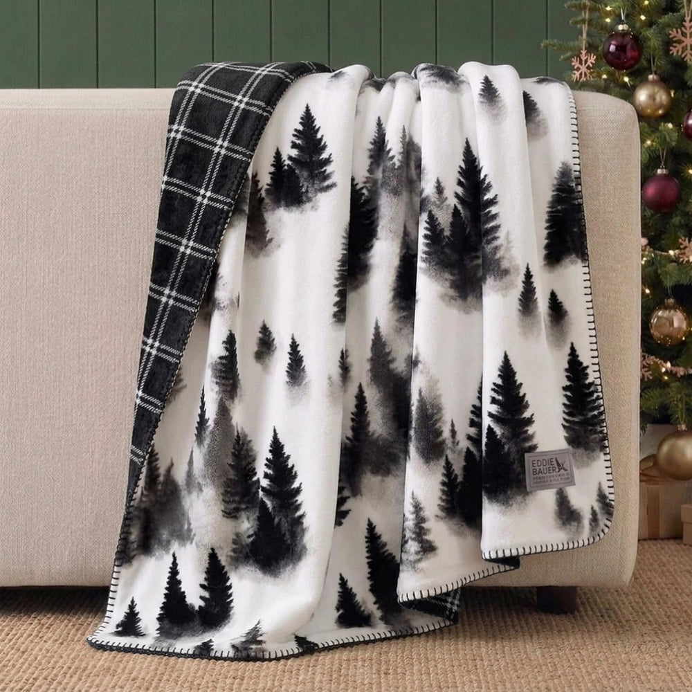 Eddie Bauer - Soft Reversible Throw Blanket for Bed & Couch, 60 x 70