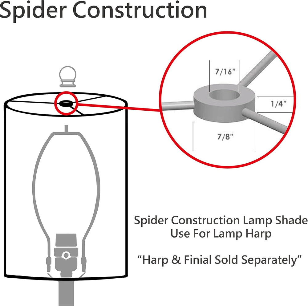 Aspen Creative 38003 Transitional Bell Shape Spider Construction Lamp Shade i...